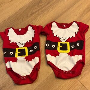Red Santa Baby Onesies x 2